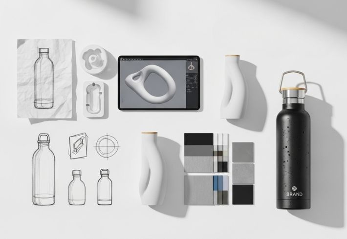A Beautifully Designed Water Bottle In An Outdoor Setting