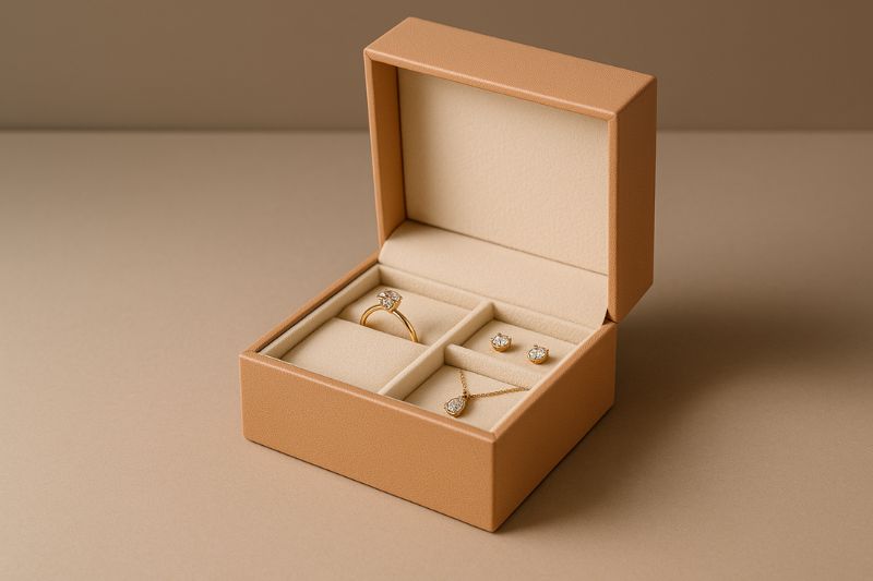 Fine Jewelry Rigid Box With Custom Protective Inserts Showcasing Precious Items Securely