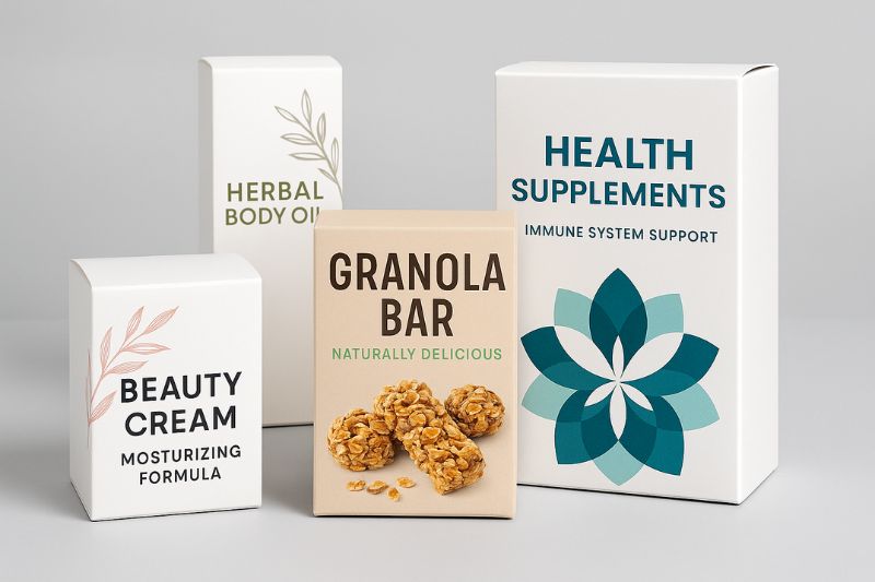 Sbs White Folding Cartons With Vibrant Print Quality For Cosmetics And Healthcare Products